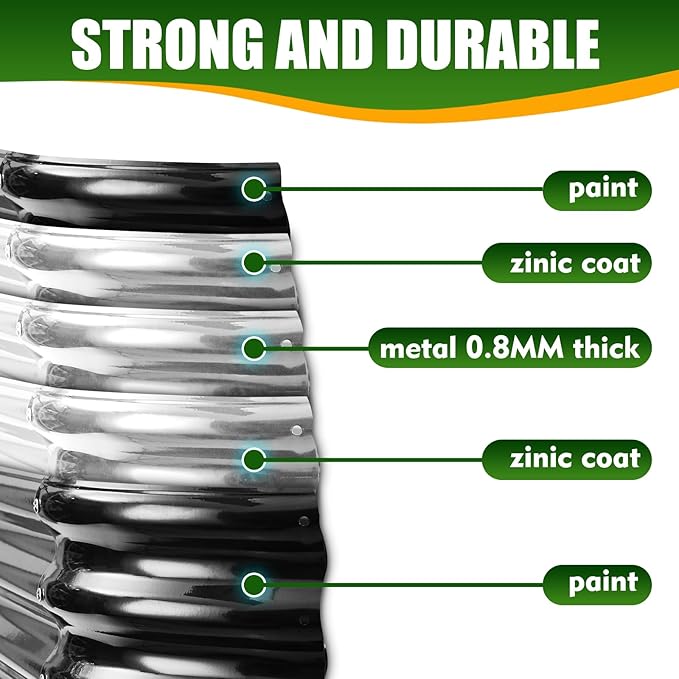 17" Tall Elevated Round Metal Rised Garden Bed- 2'x2' in Size and 0.8MM Thick Durable Planter Box for Vegetables Flowers Succulent at Patio/Garden Outdoor (Black, 2FT Diameter)