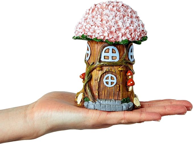 Juvale 8 Piece Miniature Fairy Garden Accessories Outdoor Decor Figurines Kit for Kids, Mini Whimsical Ornaments and Decorations for Patio, House, Garden, Desk, Yard Supplies