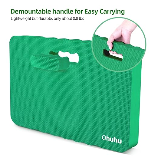 Ohuhu Premium Thick Kneeling Pad, 2-Pack Large Comfortable Gardening Knee Mat with 2 Different Surfaces, Extra Thick Knee Cushion Kneeler for Gardening, Work, Baby Bath, Exercise, 17 x 11 x 1.5 Inch