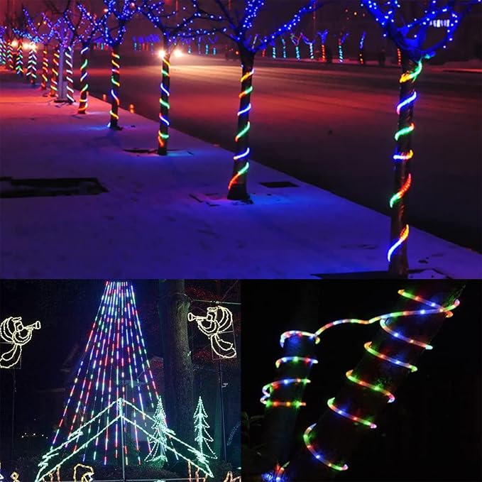 100ft LED Rope Lights Outdoor, 720 LED Connectable and Flexible Tube Lights with 8 Modes, Waterproof LED Rope Lighting for Garden, Patio, Pool, Bedroom, Party, Indoor Outdoor Decoration (Multicolor)