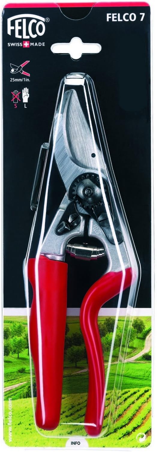 Felco Pruning Shears (F 7) - High Performance Swiss Made One-Hand Garden Pruners