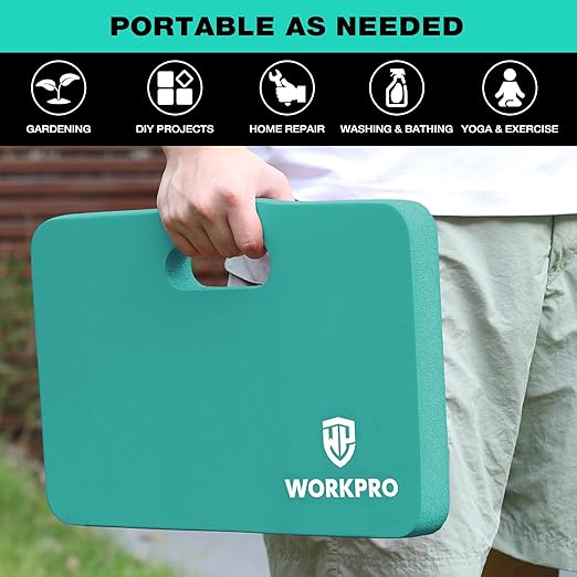 WORKPRO Extra Thick Kneeling Pad, 2-Pack, Soft Foam Cushioning for Knee, Large Foam Kneeler Mat for Gardening, Bathing Baby, Workout Supplies, 17.5 x 11 x 1.5 in, Robin's egg Blue