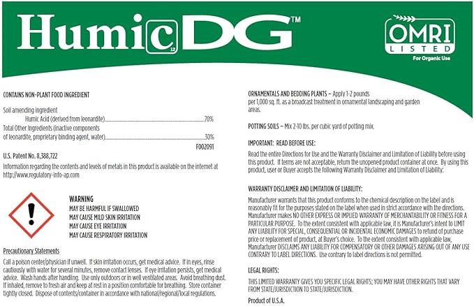 The Andersons Humic DG Organic Soil Amendment - Covers up to 10,000 sq ft (11 lb)