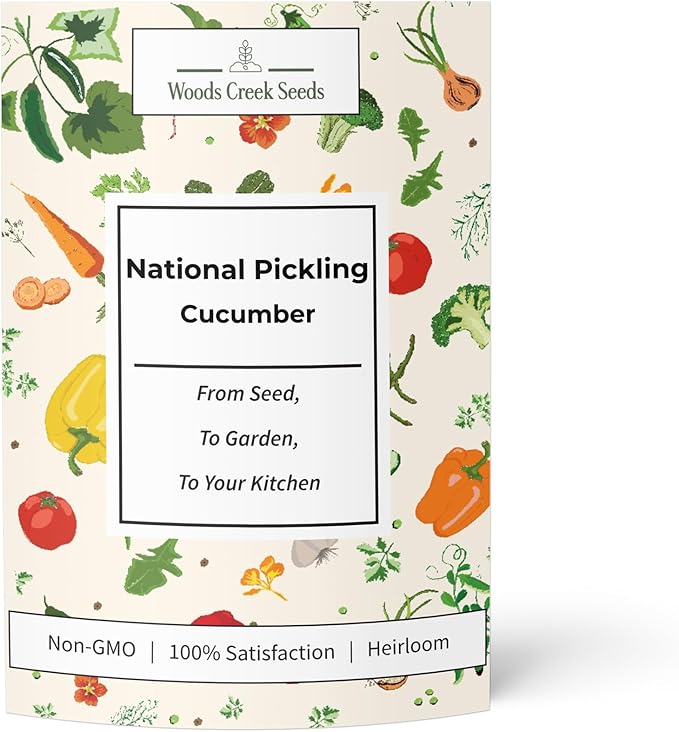 National Pickling Cucumber Seeds for Planting - Over 90 Heirloom Cucumber Seed Pack - Non-GMO Pickling Cucumbers for Planting Indoors or Outdoors