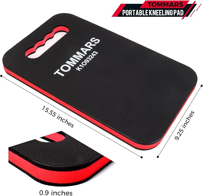 TOMMARS 0.9" Thick Kneeling Pad, Comfortable Foam Knee Pads Cushion Mat for Gardening, Yardwork, Workshop Repairing