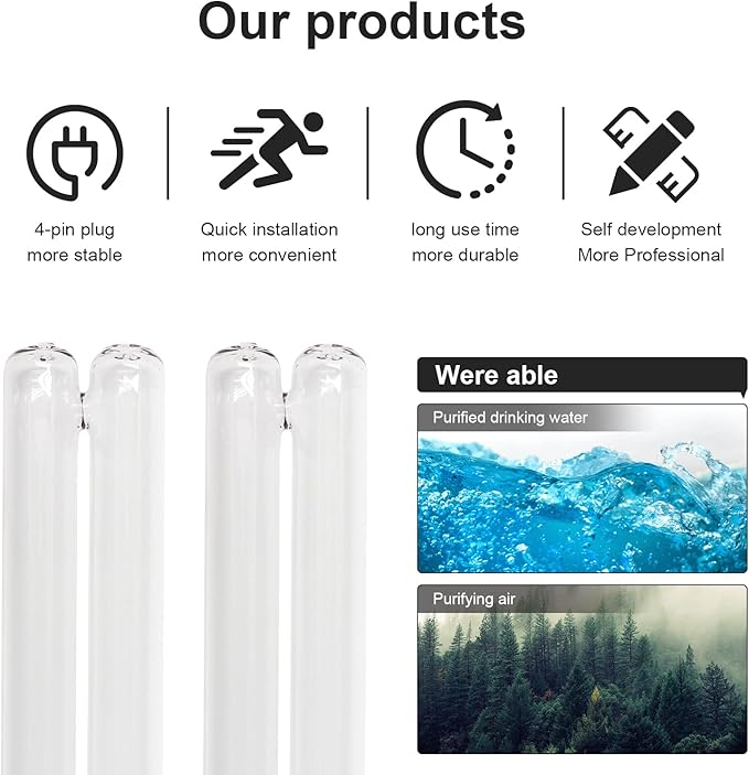 Two 36W 36 Watt UV Bulb Lamp 2G11 Base-4 Pin For JEBAO, New