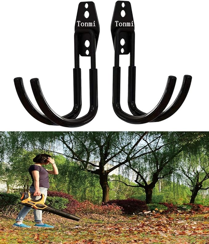 2Pcs Leaf Blower Hanger for Garage, Leaf Blower Rack for Garage, Leaf Blower Hanger for Wall, Leaf Blower Hooks for Garage, Perfect for Garage Wall Tool Organizers and Storage, No Blower (Set of 2)