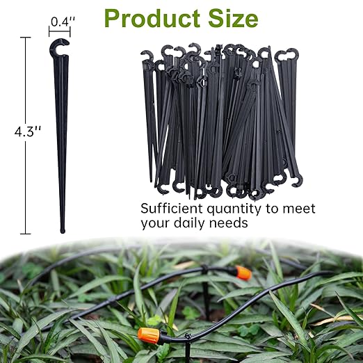 CHANGE MOORE 250 Pcs Drip Irrigation Stakes Universal Drip Tubing Hold Stakes, Plastic Garden Water Pipe Support Drip System Parts, Securing Pegs for Drip Irrigation Line,Greenhouse