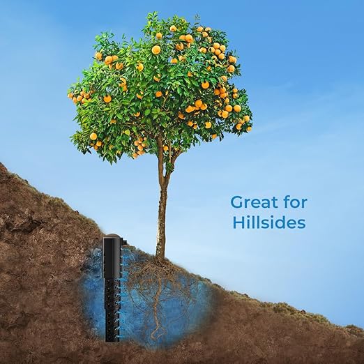 Deep Underground Dripper, Tree & Plant Root Watering Drip Irrigation & Fertilizer Stake (1/2" Female NPT Compatible with All Connectors, Water Hose, Drip & PVC) Large 1Pack (Large 1pk)