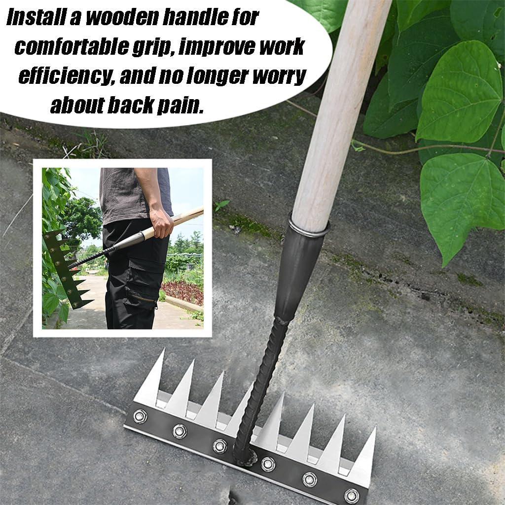 Gardening Hand Weeder Puller Tool, Manual Weeder with Detachable Blade Weeder Puller Tool,High-Carbon Steel Weed Removal Tool for Farm Lawn Garden, 5/6/7/8 Teeth Sizes (7 Teeth)