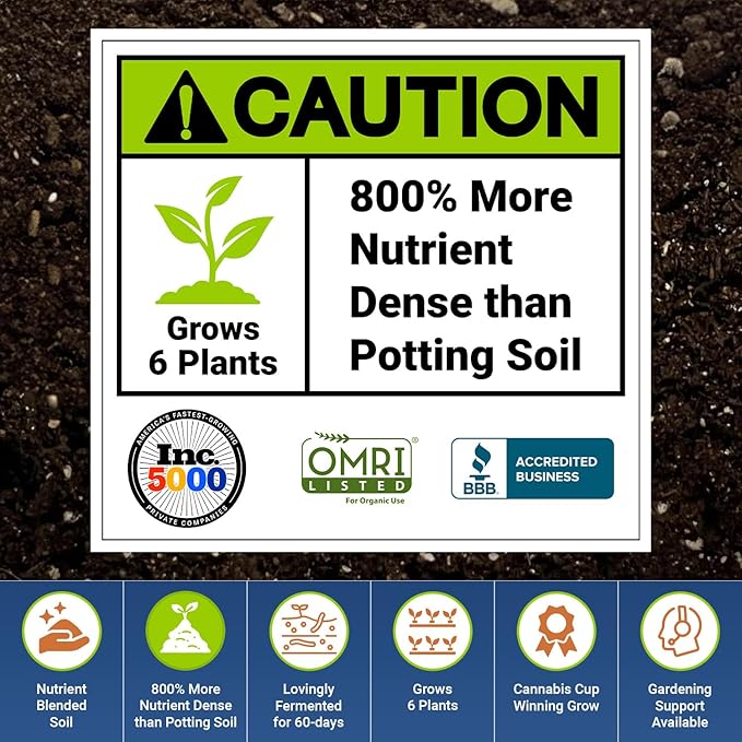 California Super Soil Premium 100% Organic Super Soil - 18+ Nutrient Blend - Living Soil Technology - Potting and Garden Soil for Indoor Grow Kit - 18Lbs Bag - Grows 6 Plants
