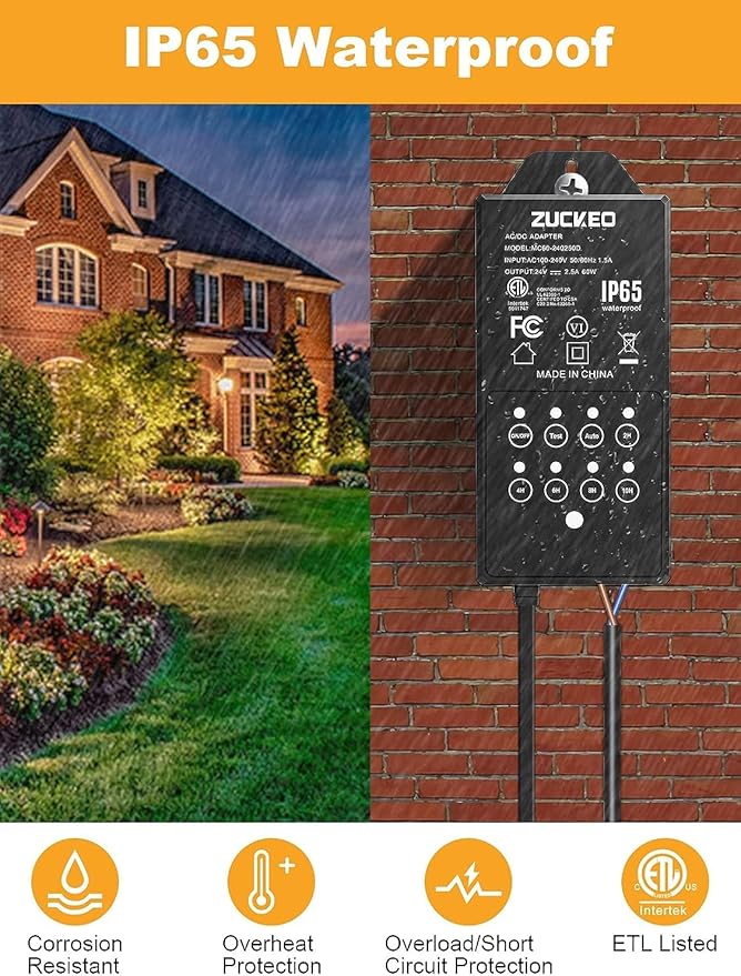 ZUCKEO 16Pack Low Voltage Landscape Lights 3w Well Lights LED In Ground Light with Timer Transformer and Connector, IP67 Waterproof Outdoor Accent Lighting for Yard Garden Pathway Walkway Deck Step