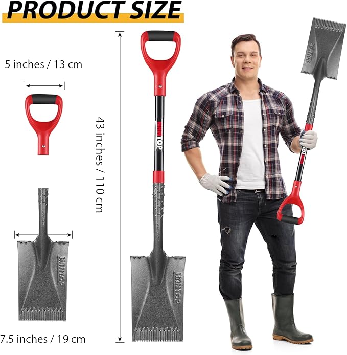 Spade Shovel Garden Spade Flat Shovel Digging Shovel Trenching Spade Shovel for Gardening Edging,43 inches