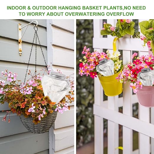 Watering Globes XL - 2 Pcs Diamond Plastic Shape Plant Watering Globes Self Watering Planter Insert 17oz Large for Indoor＆Outdoor Plants Watering Bulbs