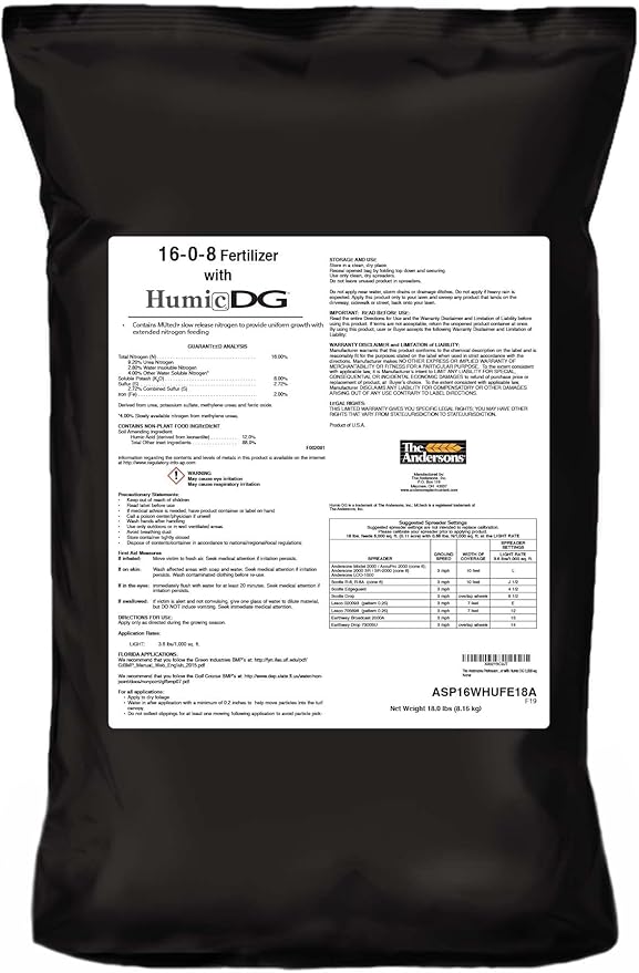 The Andersons Professional PGF 16-0-8 Fertilizer with Humic DG (18lb)