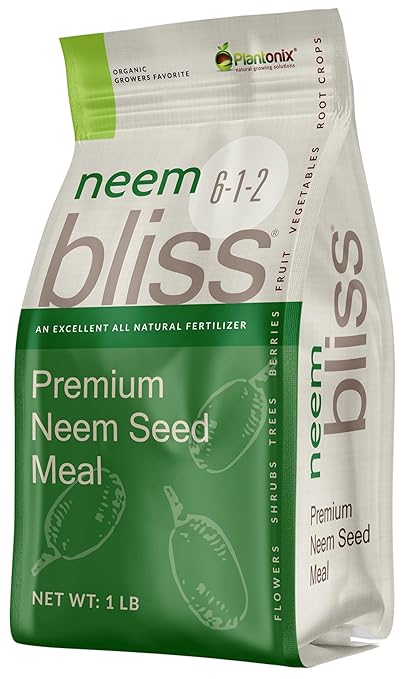 Neem Bliss (1lb) - Organic Neem Meal Fertilizer for Plants - OMRI-Listed Neem Cake - Neem Seed Meal for Plants - Neem Fertilizer for Plants - Organic Fertilizer for Plants, Lawns, & Gardening