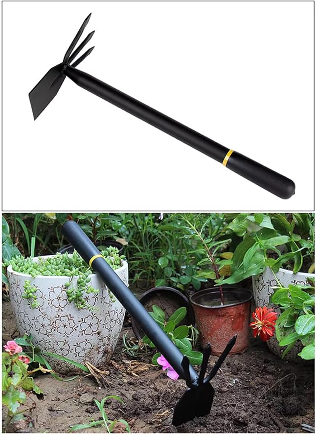 Hoe and Cultivator, Hoe Garden Tool, Hand Cultivator Garden Tool, Thickened Manganese Steel, Garden Hoe for Weeding, Planting, Loosening Soil, Digging