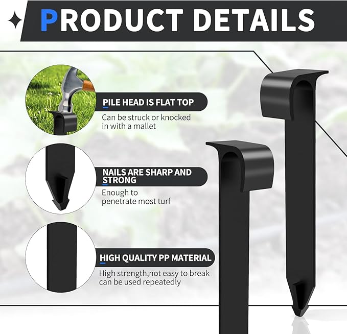 100PCS 1/2 Inch Irrigation Tubing Hold Down Anchor Stakes Irrigation Drip Support Hold Stakes Irrigation Tubing Stakes Drip Irrigation Stakes 3/4 x 4.33 Inch Drip Tubing Greenhouse, Garden