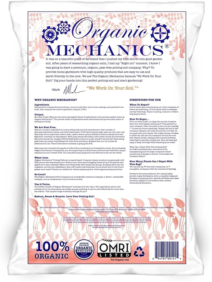 Container Blend Potting Soil, 1 Cubic Foot - with Compost, Aged Pine Bark, Coir, Rice Hulls, and Worm Castings for Growing Annuals & Outdoor Containers - Peat-Free & Eco-Friendly