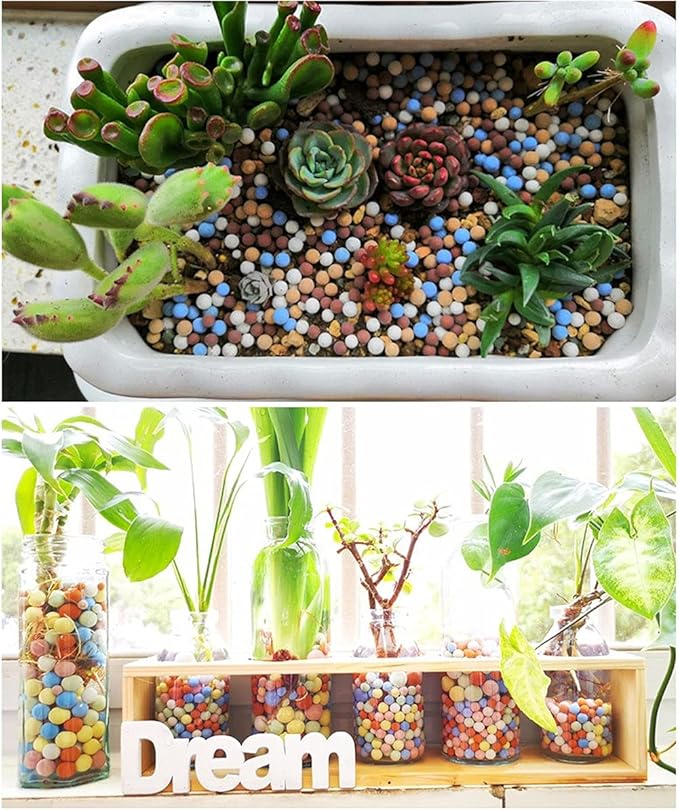 6LBS Clay Pebbles Gardening Ceramsite Orchid Rocks Drainage Water Purification Ceramsite Decor Cultivation Soil Stone Horticultural Grade for Soil Hydroponics Aquaponics