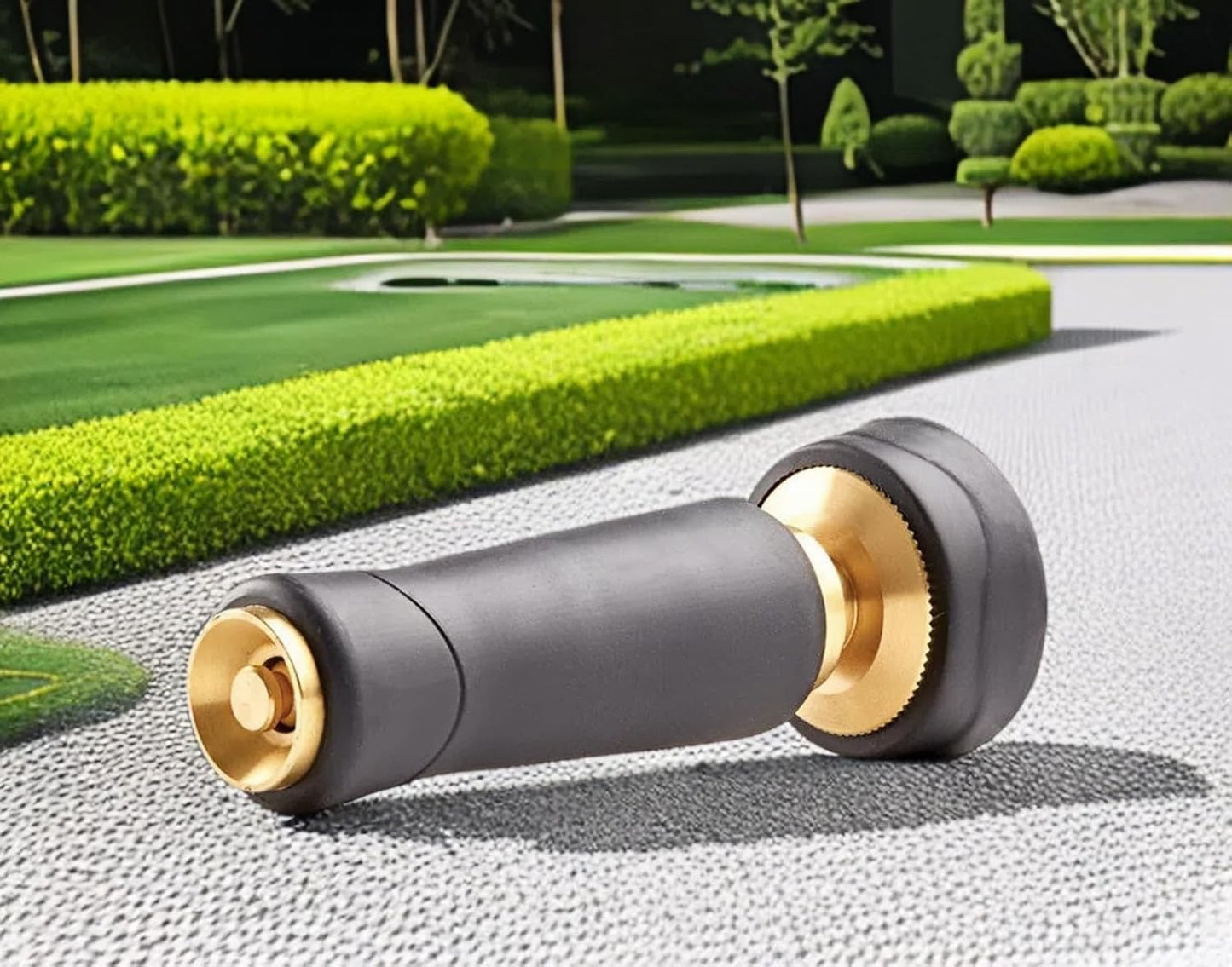 Brass Hose Nozzle, Adjustable Twist hose Sprayer, High Pressure Hose Nozzle with On-Off Valve, Leakproof Operation 3/4" Connector, Jet Sweeper Nozzle for Patio and Pet, Car Washing, 3 Pack