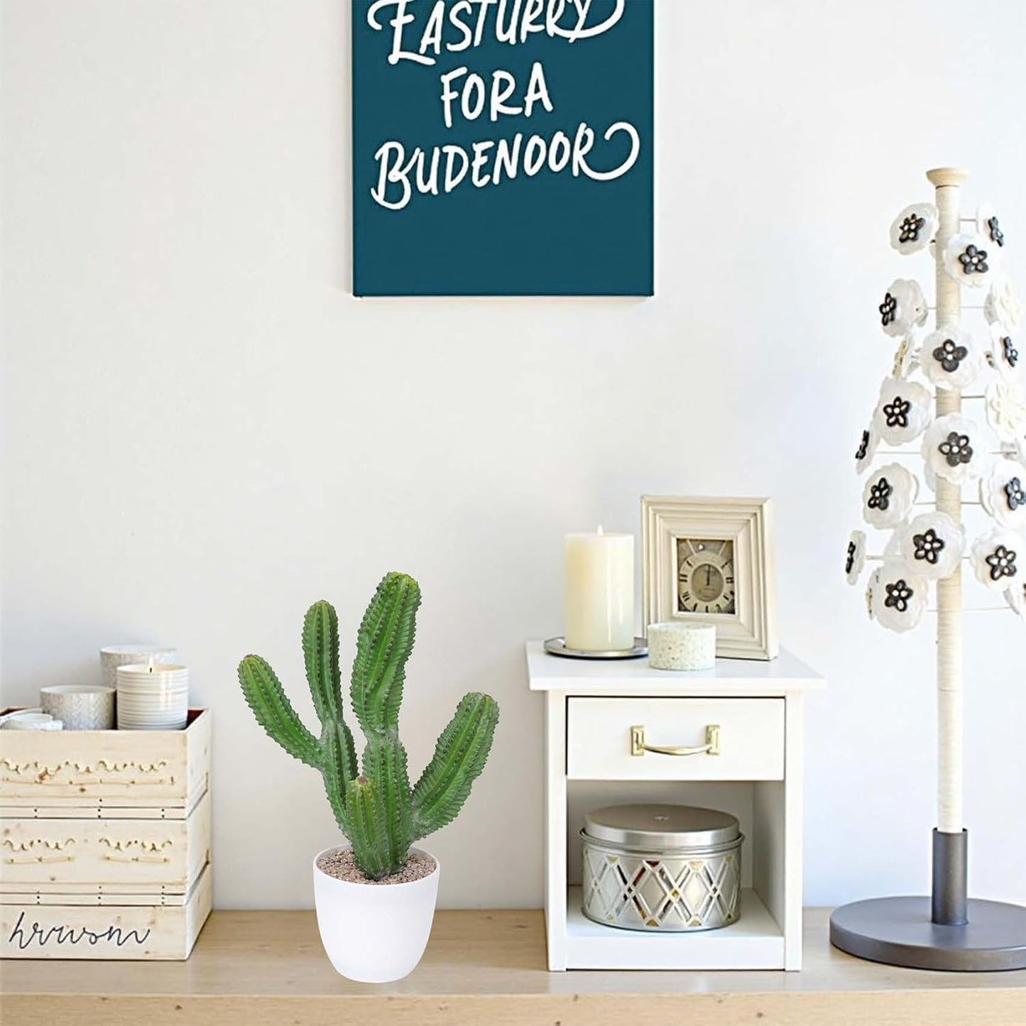 Artificial Cactus 15inch Faux Cactus Fake Succulent Plants for Indoor Outdoor Home Office Garden Decor