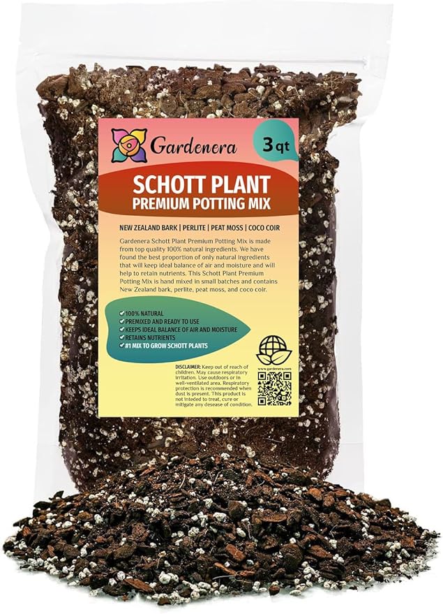 Monstera Lechleriana Schott Potting Soil - Promotes Optimal Drainage and Aeration for Vibrant Foliage - 3 Quart