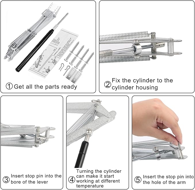 2 pcs Automatic Greenhouse Window Opener Auto Vent Opener Roof Vent Opener Auto Vent Kit Solar Heat Sensitive Agriculture Gardening Tools and Supplies (Dual Spring Lifts 15 Lbs)