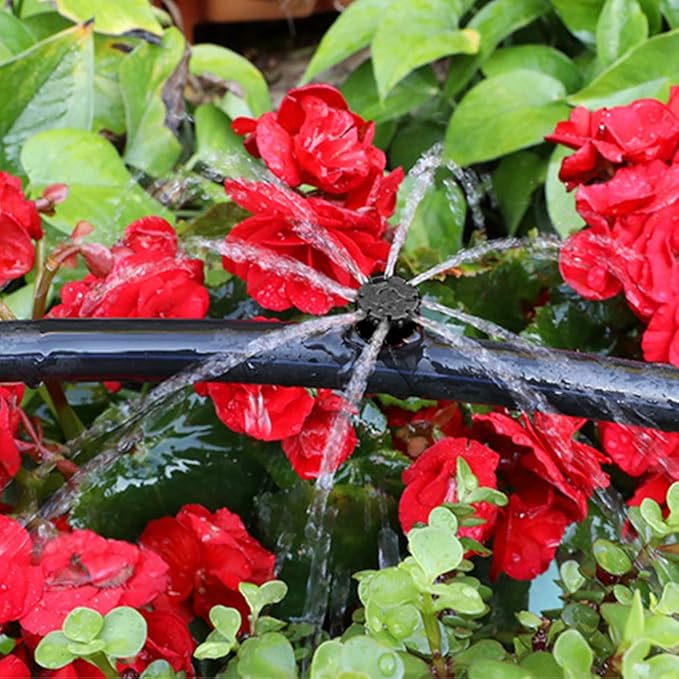 100Pcs Drip Irrigation Emitters,Adjustable Irrigation Drippers Sprinklers,1/4 Inch Emitters Micro Drip for Watering System