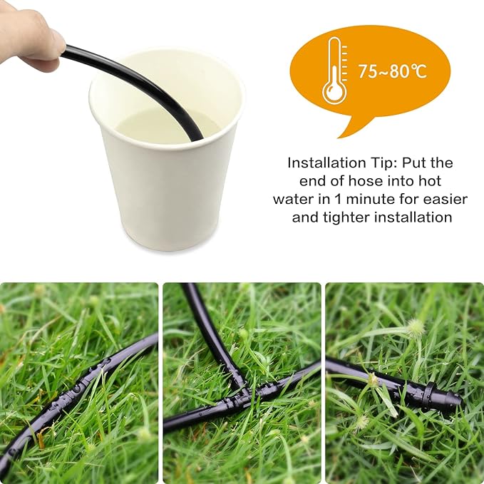 Gardrip Drip Irrigation End Plugs：1/4" Drip Line Goof Plugs Irrigation End Cap for 1/4 Inch Drip Hose Line Garden Watering System