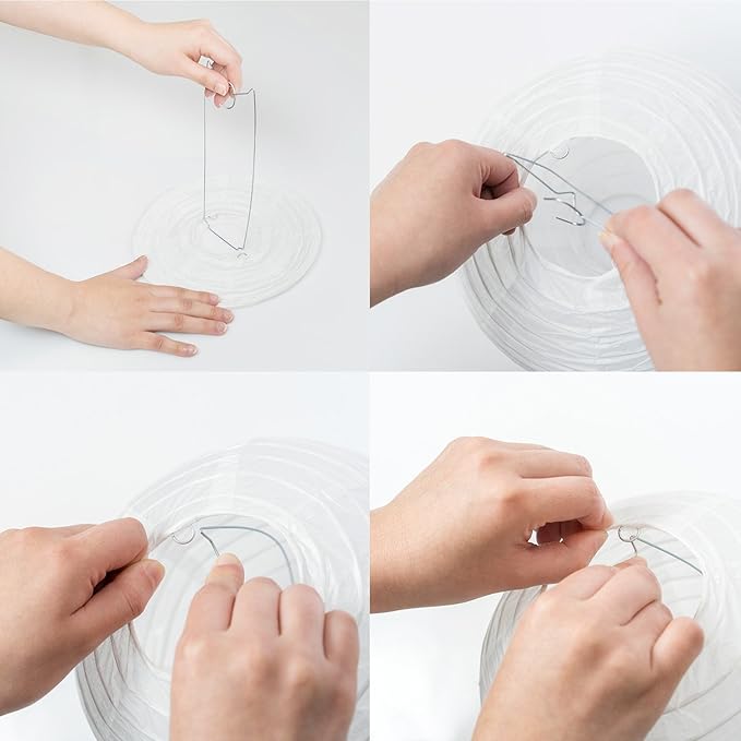 WYZworks Round Paper Lanterns 10 Pack (Yellow, 14") - Hanging Paper Lanterns Lamp for Wedding, Birthday, Party and Home Decorations with 8", 10", 12", 16" Option