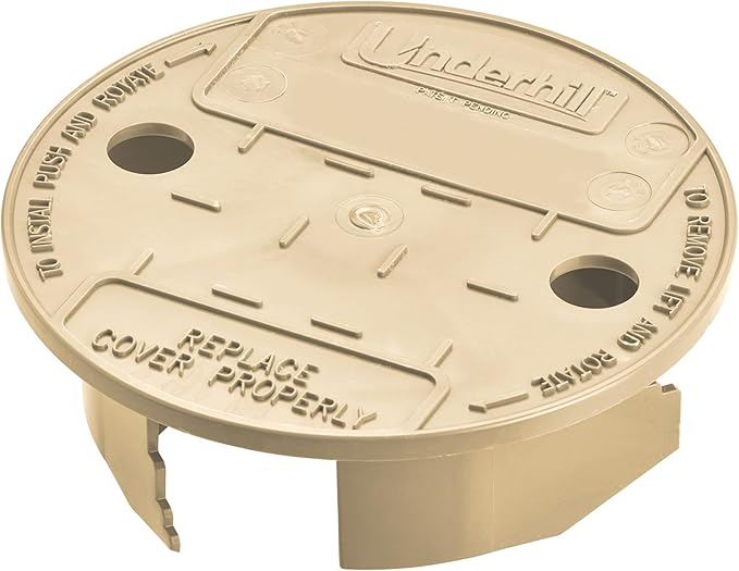 Underhill Sprinkler Valve Round Box Lid, VersaLid 6” to 7” Universal Cover for Automatic Irrigation System, Lawn, Yard, Outside, Tan, VL-6T