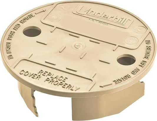 Underhill Sprinkler Valve Round Box Lid, VersaLid 6” to 7” Universal Cover for Automatic Irrigation System, Lawn, Yard, Outside, Tan, VL-6T