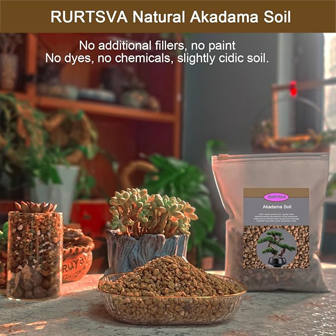 Akadama Bonsai Soil 2lbs Horticultural Potting Soil Amendment Cacti Succulent Plant Soil, Prevent Over Water, Provides Optimal Water Retention, Fast Drainage
