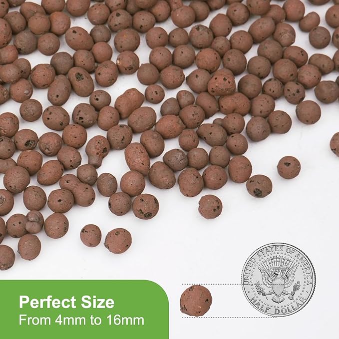 2.5 lbs LECA Balls for Indoor Plants, 4-16mm Clay Pebbles for Plants Hydroponic, Aquaponics, Natural Leca Balls for Soil Root Development, Orchid Potting Mix