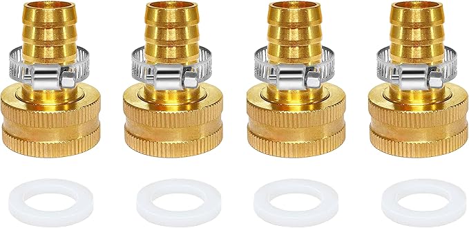 YOUHO Garden Hose Adapter 4PCS 1/2" Drip Irrigation Tubing to Faucet - Reusable Connector Fittings for Most Rain Bird, Orbit, Dig, Toro 1/2 Tubing x 3/4" FHT Garden Extension Repair Fitting