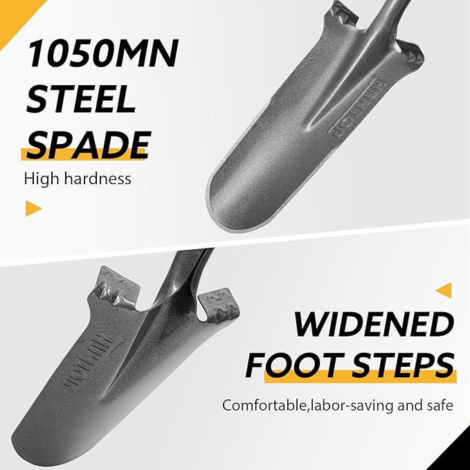 Shovel Spade Drain Spade Shovel Digging Spade Shovels for Digging Serrated Shovel Garden Shovel Narrow Shovel,44 inches