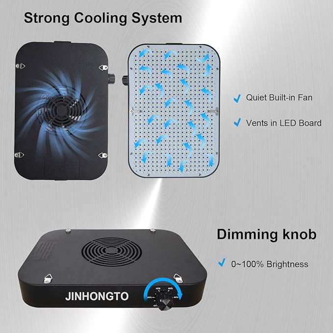 2Pack 65 Watt Dimmable Grow Light LED Full Spectrum UV IR, Best Grow Lights for All Indoor Plants, Veg Seed Starting Seedlings Houseplant Plant Light