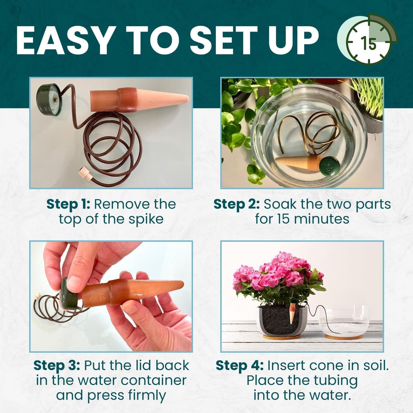 Blumat Classic Plant Watering Stakes (9 Pack) (with Adapter)