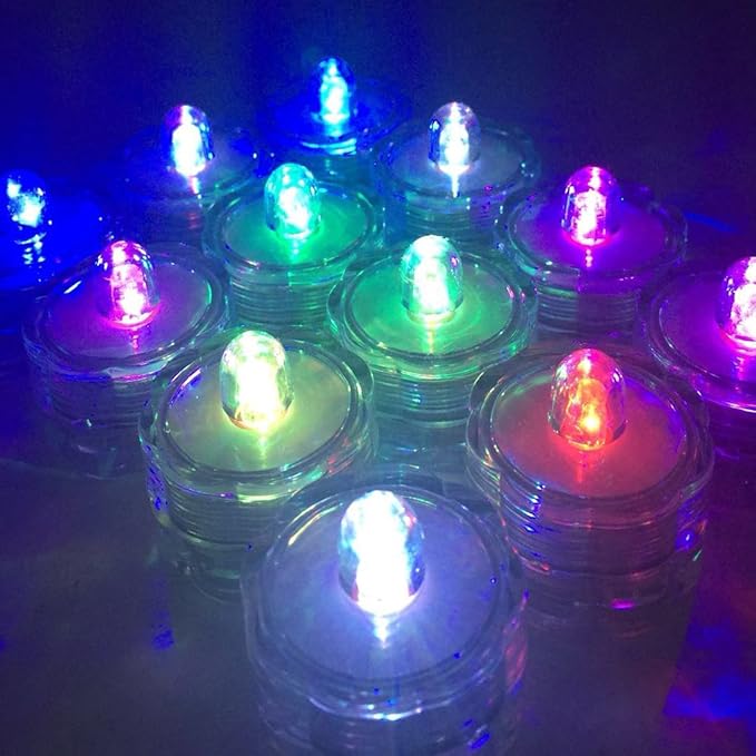 Bright LED Floral Tea Light Submersible Lights for Party Wedding (RGB(Changing Color), 30 Pack)