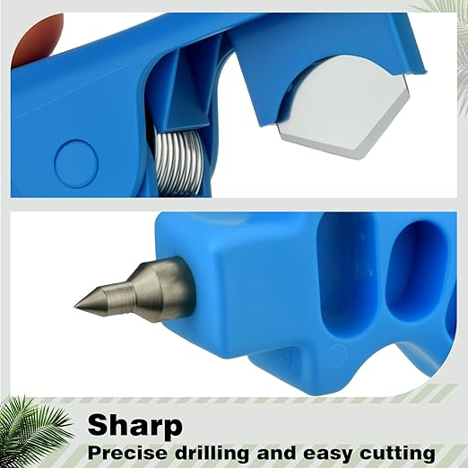 Drip Irrigation Punch Tool, Irrigation Sprinkler Hose Cutter Drip Tube Hole Punch Tool and Fitting Insertion for 1/4 Inch Drip Tubing with Drip Plugs and 1/4 Inch Connectors