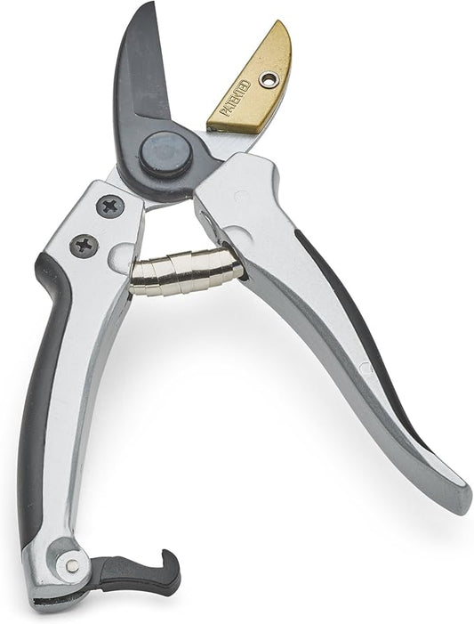 Kings County Tools 8" Handheld Anvil Pruner | Ideal for Dry Stalks & Dead Wood | Cast Aluminum with Rubber Grips | Spring-Loaded Snap Catch | Garden and Landscaping Tool |