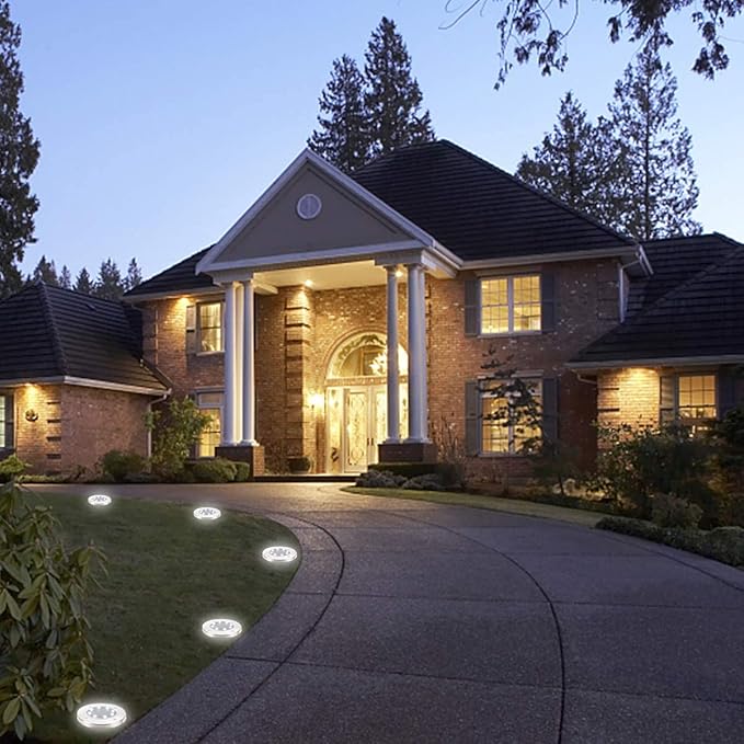 ZGWJ Solar Ground Lights,4 Pack Waterproof Solar Garden Lights, Upgraded Outdoor Garden Waterproof Bright in-Ground Lights, Landscape Lights for Pathway,Yard,Deck,Lawn,Patio,Walkway White