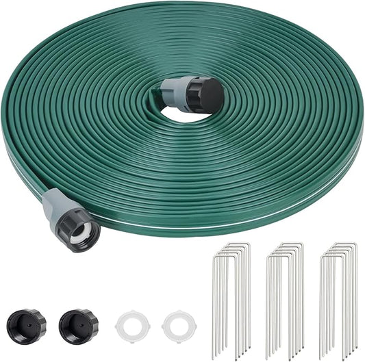 Sprinkler Soaker Hose 50ft for Garden Lawn, Watering Hose with Holes, High-Efficiency Water-Saving Garden Irrigation System, Drip Hose Sprinkler