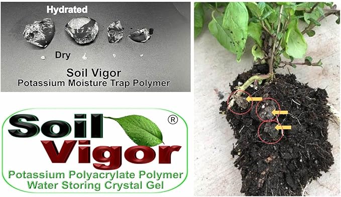 5 Lbs. Soil Vigor Super Absorbent Polymer, Moisture Trap for All Plants, Trees, Shrubs, Vegetable, Flower Gardens, and Lawns