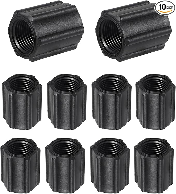 10 Pcs 1/2 Inch Double Female Thread Coupling Sprinkler Pipe Fitting Female Threaded Fitting NPT Coupling for Garden Lawn Irrigation System (1/2 Inch Double Female Thread)
