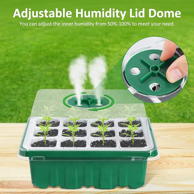 36 Cells Reusable Seed Starter Tray,3 Pack Seed Starter Kit with Flexible Silicone Bottoms,Greenhouse Garden Propagation Set for Seed Starting