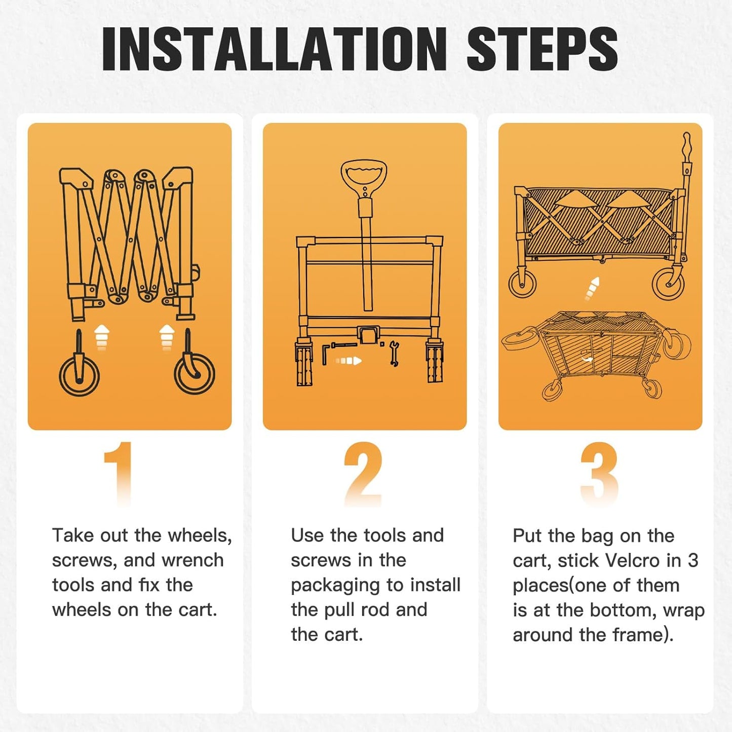 Wagon Cart Shopping Foldable Folding Collapsible with Wheels Big On Beach Garden Outdoor Grocery Heavy Duty Utility All Terrain Portable Wagons Carts for Groceries Sand Camping Sports Blue