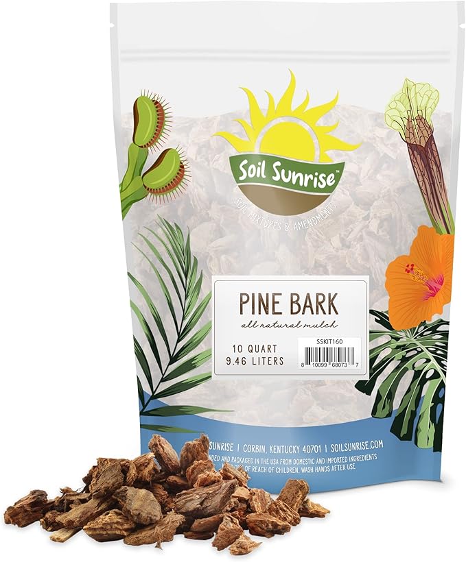 100% Natural Pine Bark Mulch Nuggets (10 Quarts), Small Mulch Chips for Indoor/Outdoor Container Gardening, Ideal for Soil Supplement, Houseplant Mulch, and Terrariums