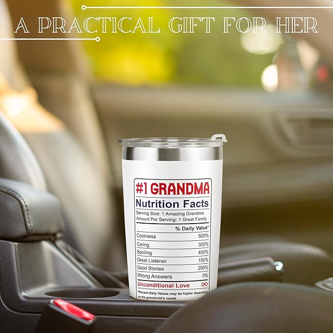 Grandma Gifts - Grandma Birthday Gifts, Christmas Gifts for Grandma - Gifts for Grandma from Granddaughter, Grandson, Grandkids, Grandchildren - Gifts Ideas for Grandma, Grandmother - 20 Oz Tumbler